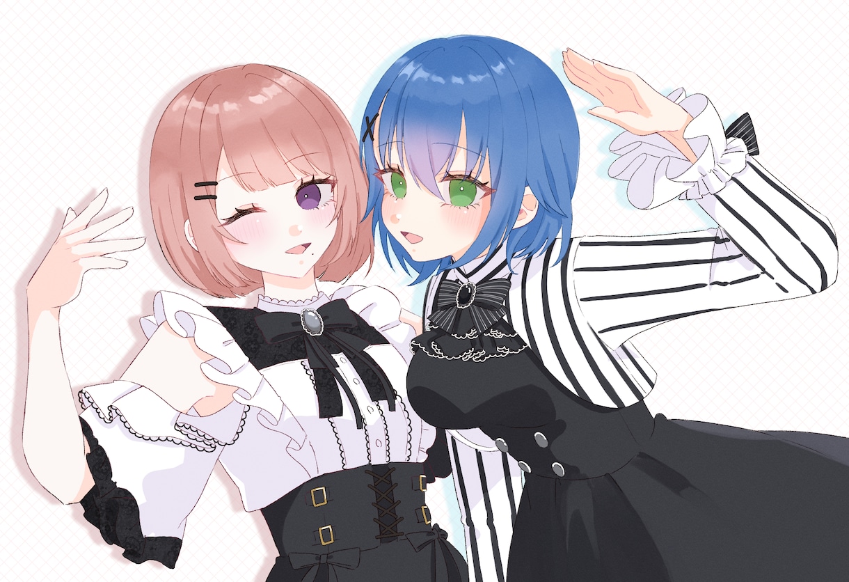 簡易ペアイラスト制作します 淡めなテイストの簡易ペア・夢絵 イメージ4