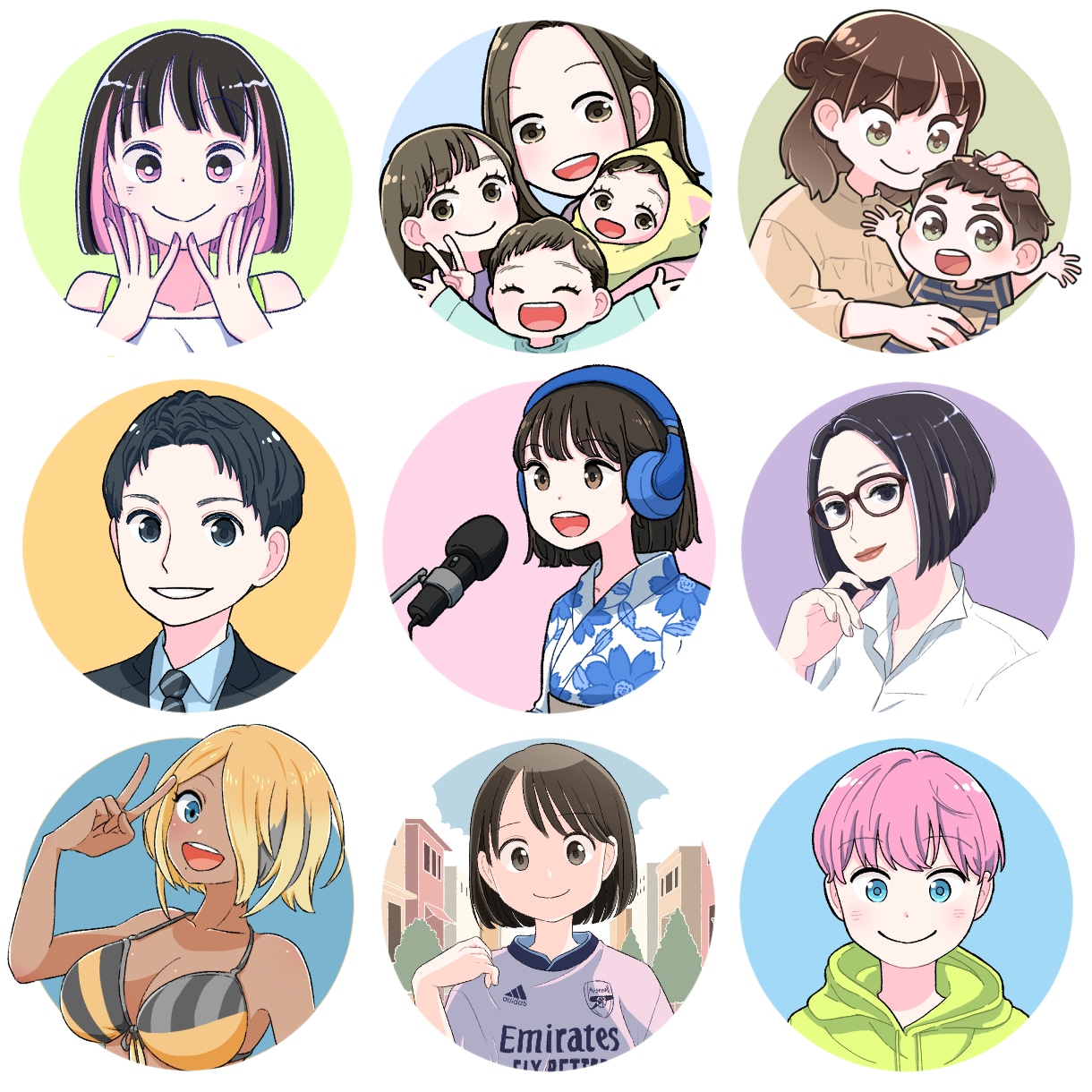 ラフ修正無制限！かわいく個性的なアイコンを描きます ビジネスにも◎ ペット追加、人物追加なども追加料金なしです！ イメージ3