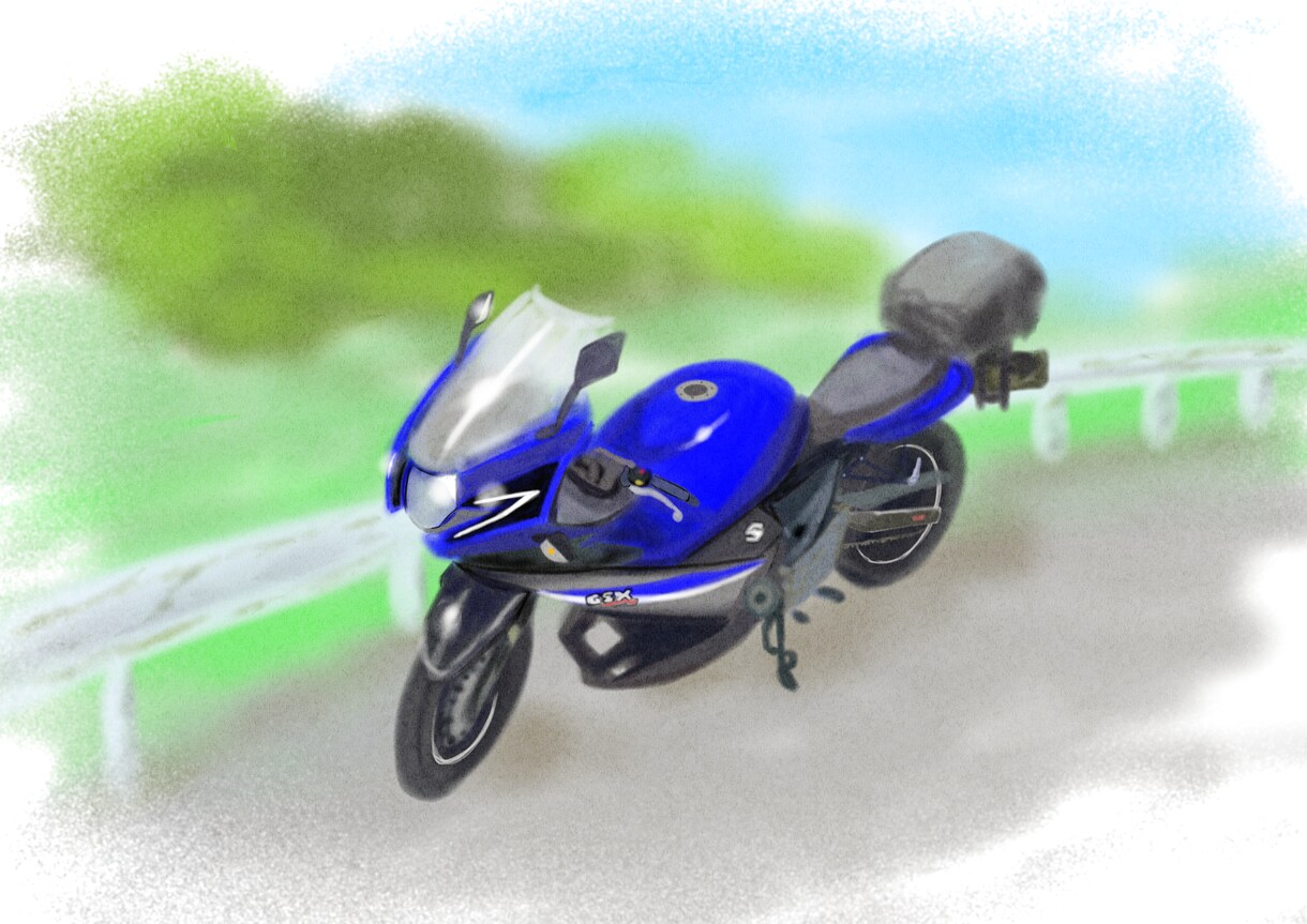 車やバイク水彩風で描きます 厳ついマシンも癒しな雰囲気に仕上げます！ イメージ1