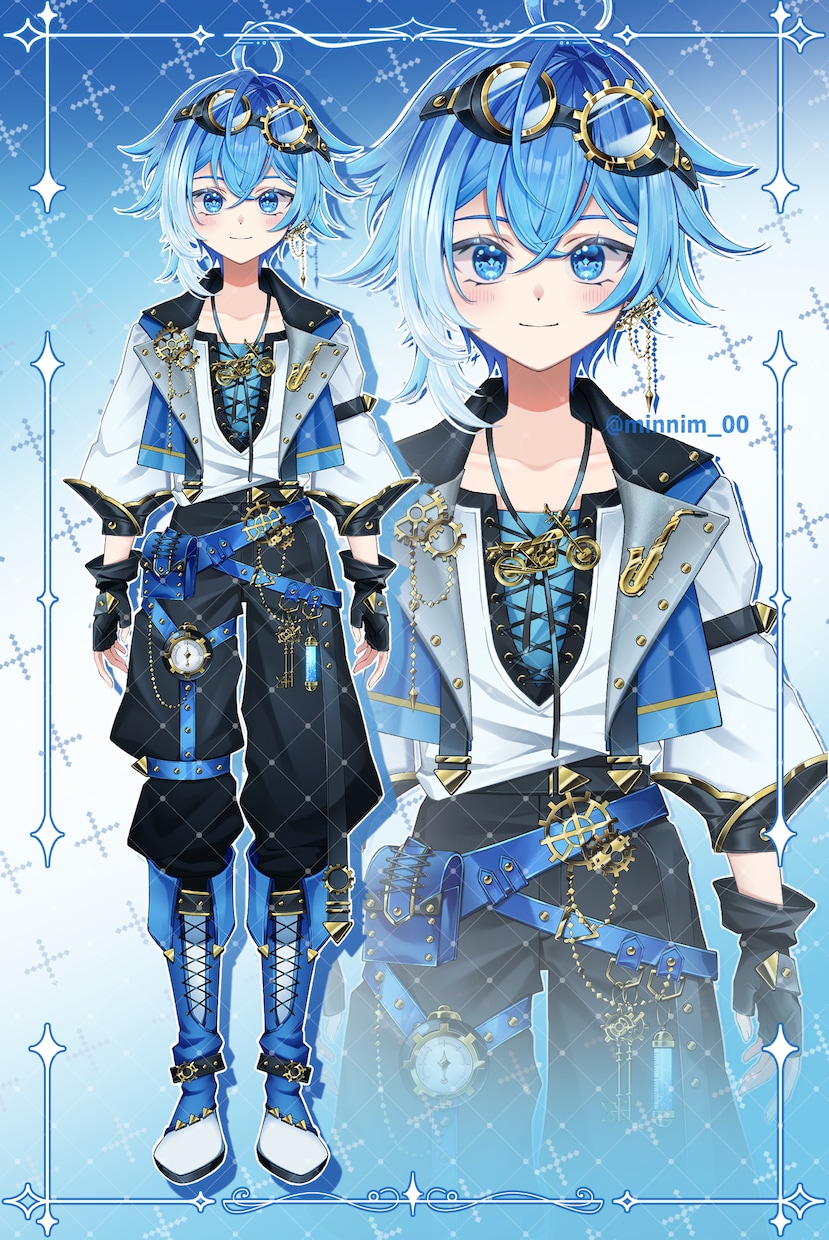 Vtuber様用パーツ分けイラストを制作いたします 全身キャラデザ表情差分7種とPNG立ち絵データ付き！ イメージ7