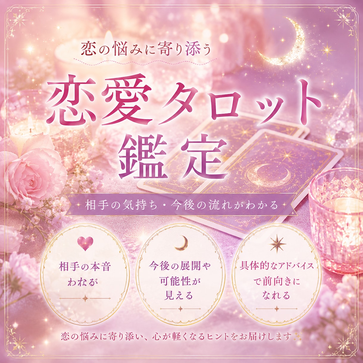 相手の本音・未来の展開をタロットで深く読み解きます 表面的な答えじゃなく、心の奥にある本音までしっかりサポート イメージ1
