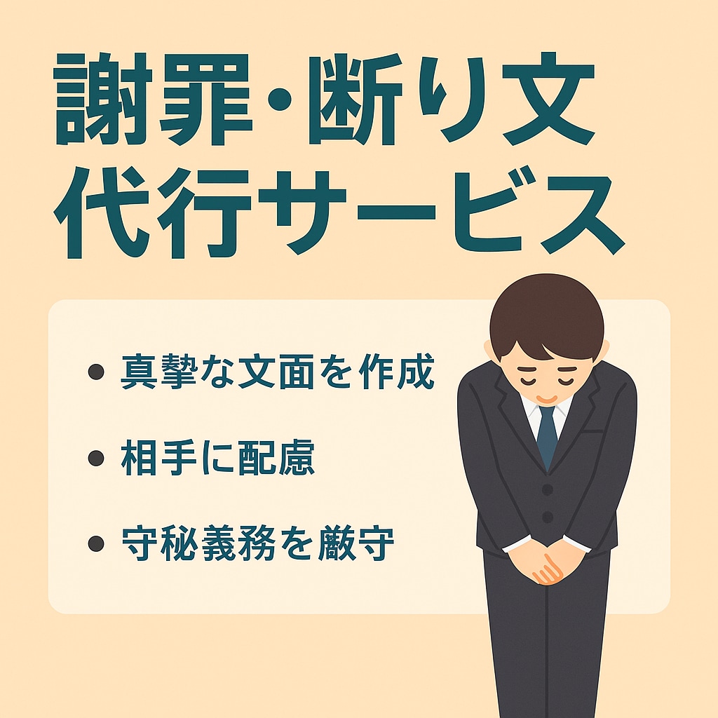 言いにくい謝罪文・断り文を代筆します 相手を怒らせない文章を即日作成 イメージ1