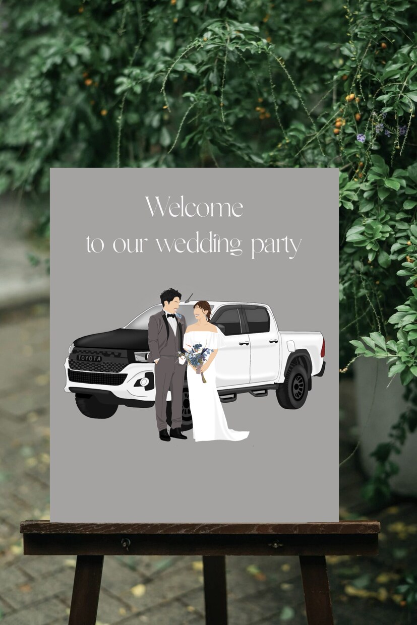 結婚式ウェルカムボード| 韓国風イラスト作成します ウェルカムボード・結婚式アイテム・記念日にも イメージ4