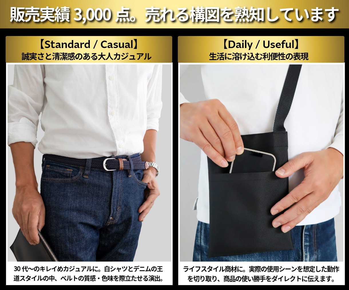 最高に魅せる！男性モデル撮影&EC商品撮影致します 商品価値を引き立てるメンズモデル、プロフェッショナル撮影 イメージ6