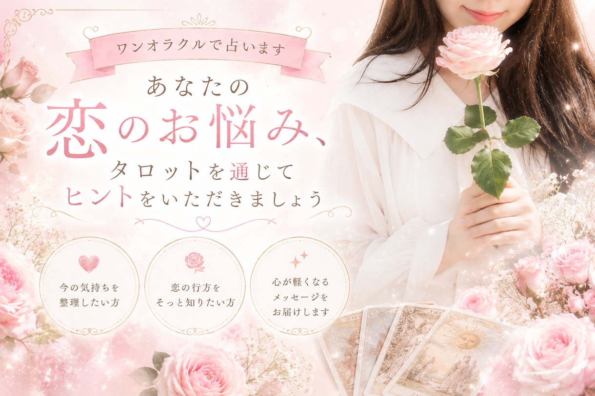 ワンオラクルで占います ❀恋のお悩み、タロットを通してヒントをいただきましょう❀ イメージ1