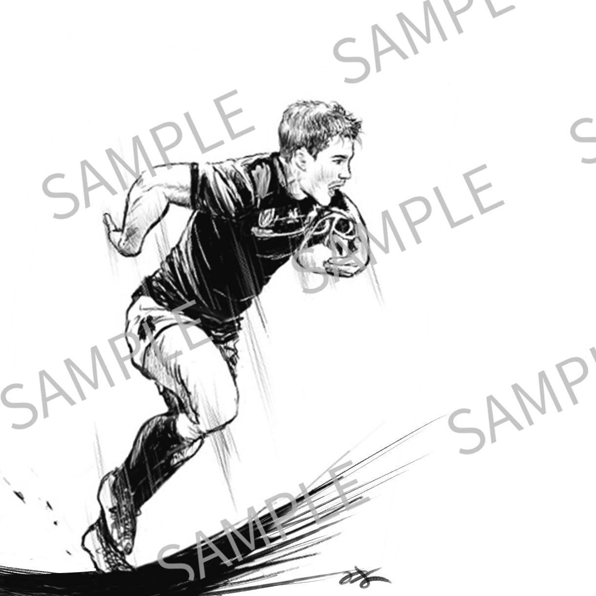スポーツマンの彼にピッタリのクールな絵、描きます 思い出のスポーツシーンを、クールなモノクロイラストに★ イメージ2