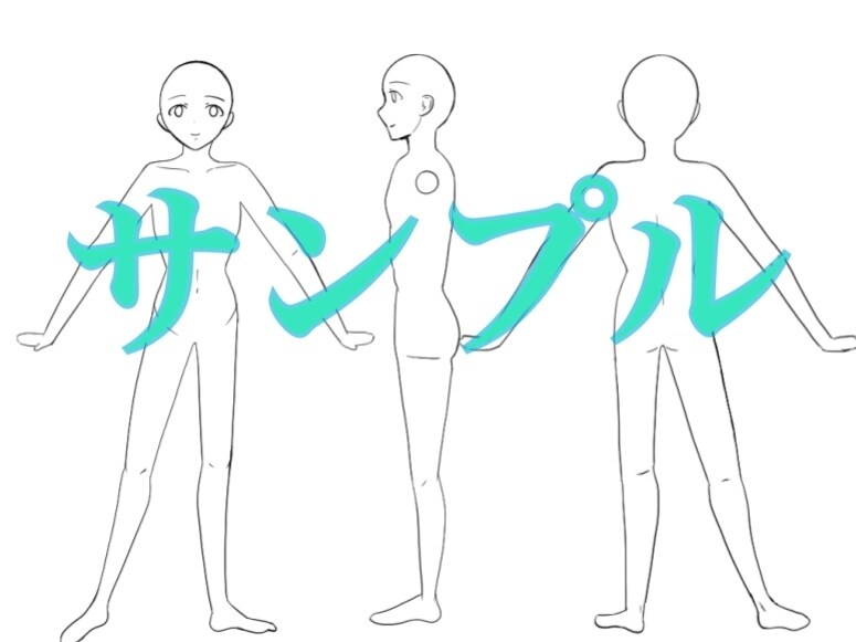 キャラクターデザイン衣装デザインを3面図で描きます 修正回数無制限、詳細説明、どちらも無料で致します♪ イメージ2