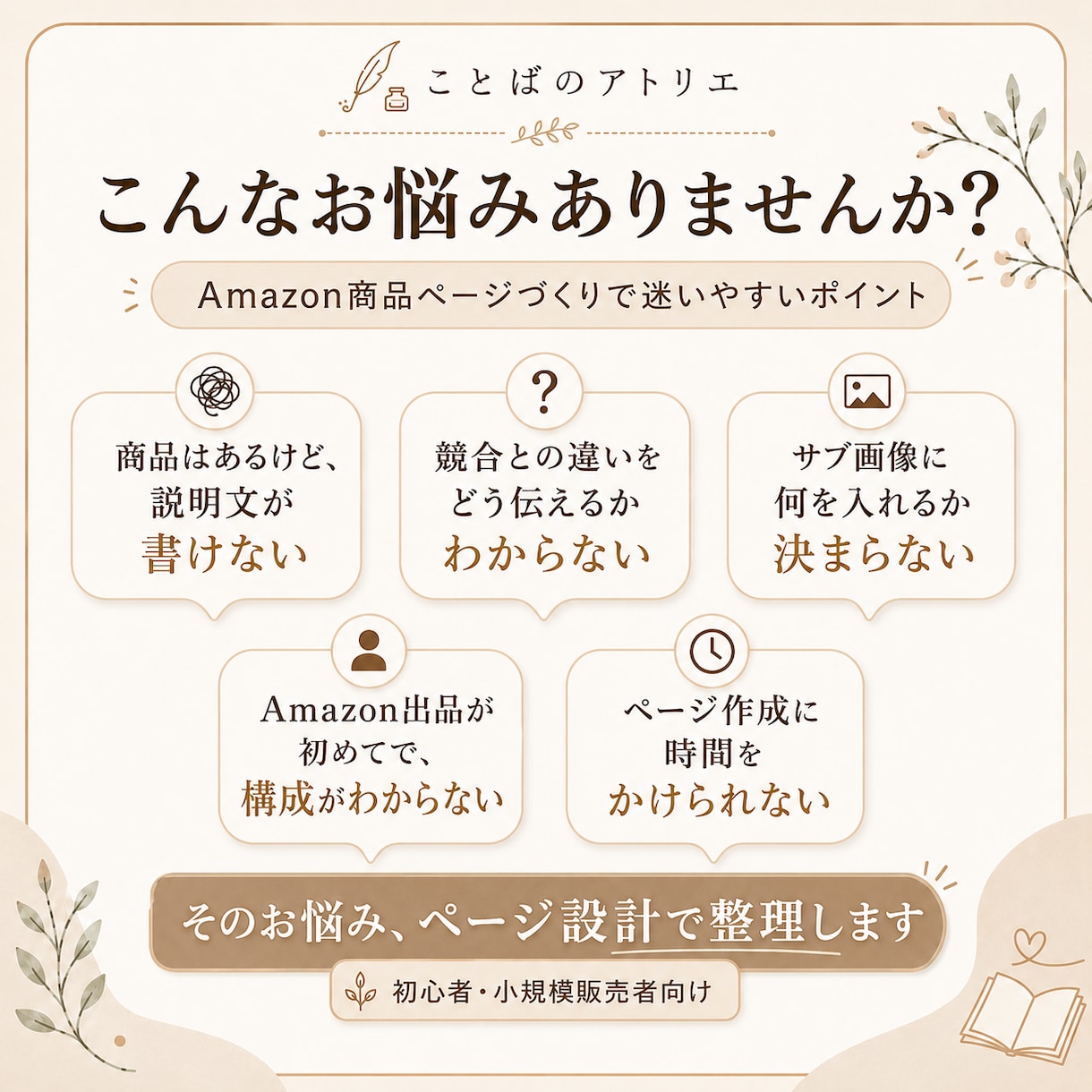 Amazon商品ページを丸ごと文章設計します タイトル・説明文・検索KW・画像構成までまとめて作成 イメージ3
