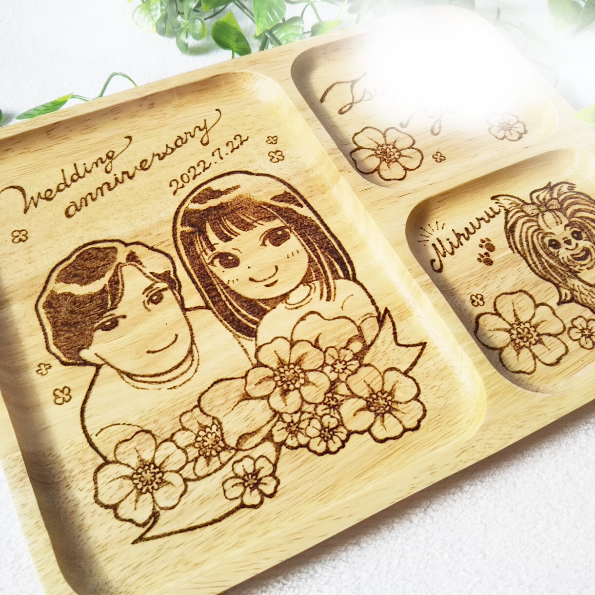 電熱ペンで結婚祝いの似顔絵プレート作ります ウッドバーニングで二人の似顔絵プレートでお祝いを！ イメージ8