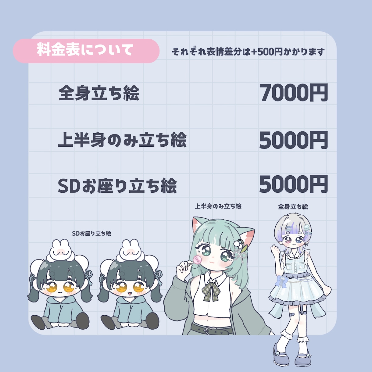 ポップな立ち絵イラストお描きします 商用利用あり！口パク立ち絵対応！！ イメージ2