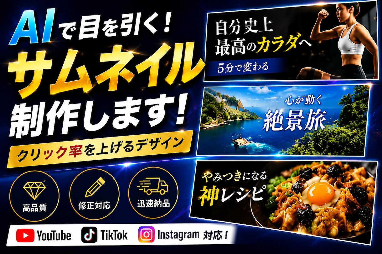 AIを活用したサムネ作成を行います 集客につながるサムネを制作します イメージ2