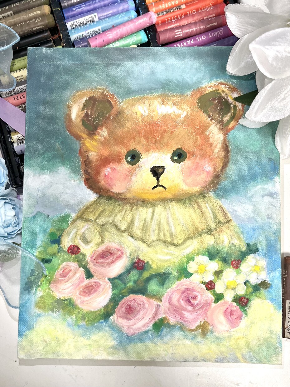 オイルパステルでかわいい絵を描きます 【サイズ相談可】【ラフ1回OK】 イメージ2