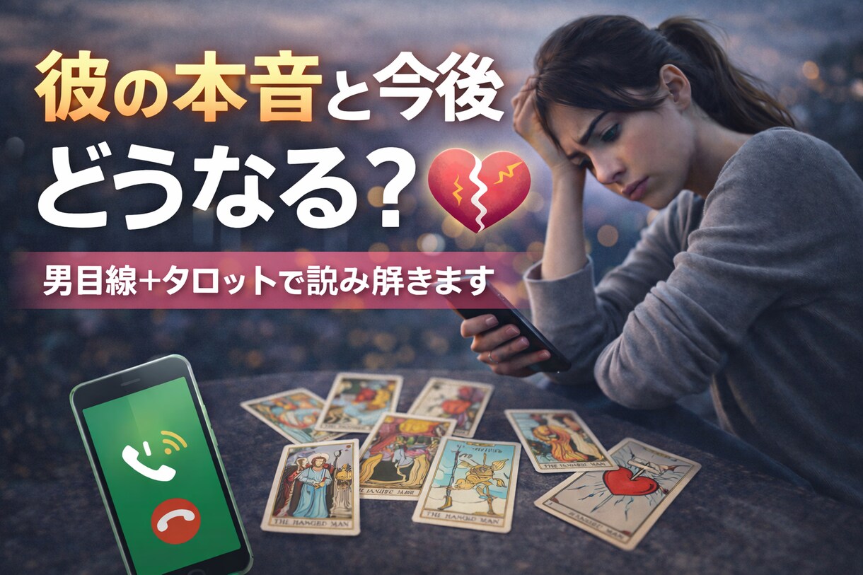 連絡が来ない理由を男目線＋タロットで占います 彼が連絡しない本音を読み解きます イメージ2