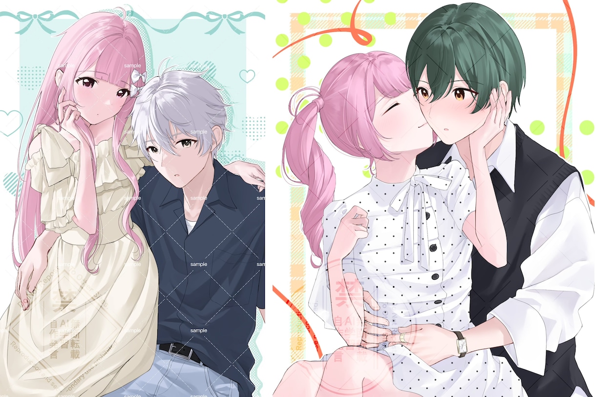 夢絵やカップルを主に様々なイラストをお描きします アイコン 1枚絵  ヘッダー サムネ 立ち絵 イメージ2