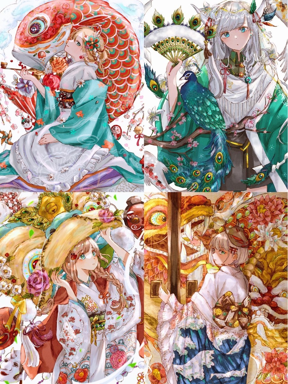 アナログ風な絵柄でご希望のイラスト全般お描きします 年賀絵、アイコン、MV絵、サムネ、キービジュアル、キャラデザ イメージ9