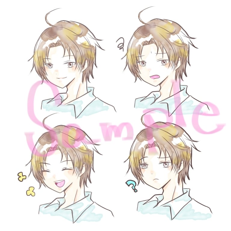 商用可！水彩風ほわかわアイコン4種セット描きます 近日値上げします！癒し系ななめベース＋3種ブログSNS商用可 イメージ2
