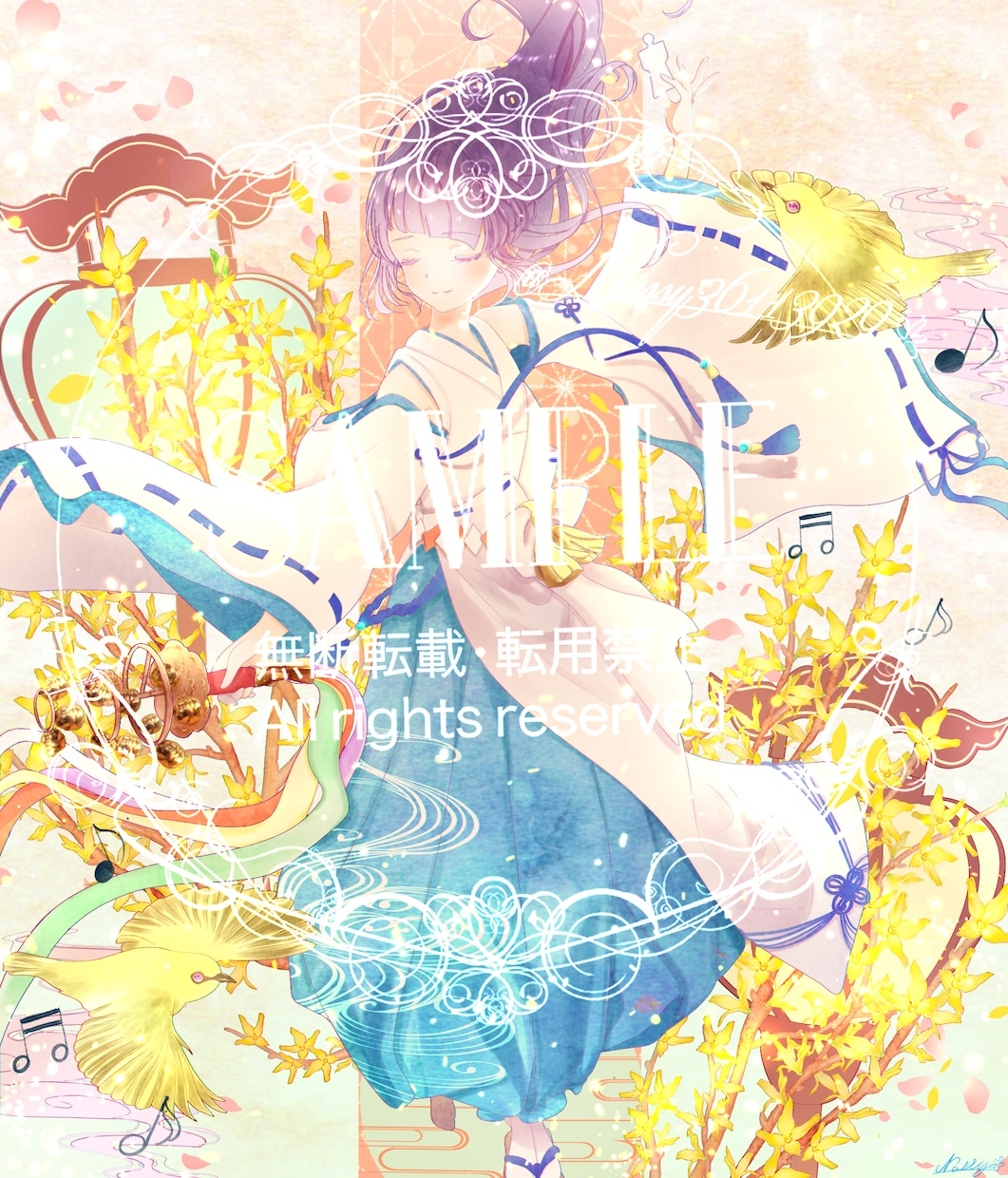 歌ってみた・一枚画・ヘッダーなどお描きします きらきらふわふわ、幻想的なイラスト❁⃘*.ﾟ イメージ4