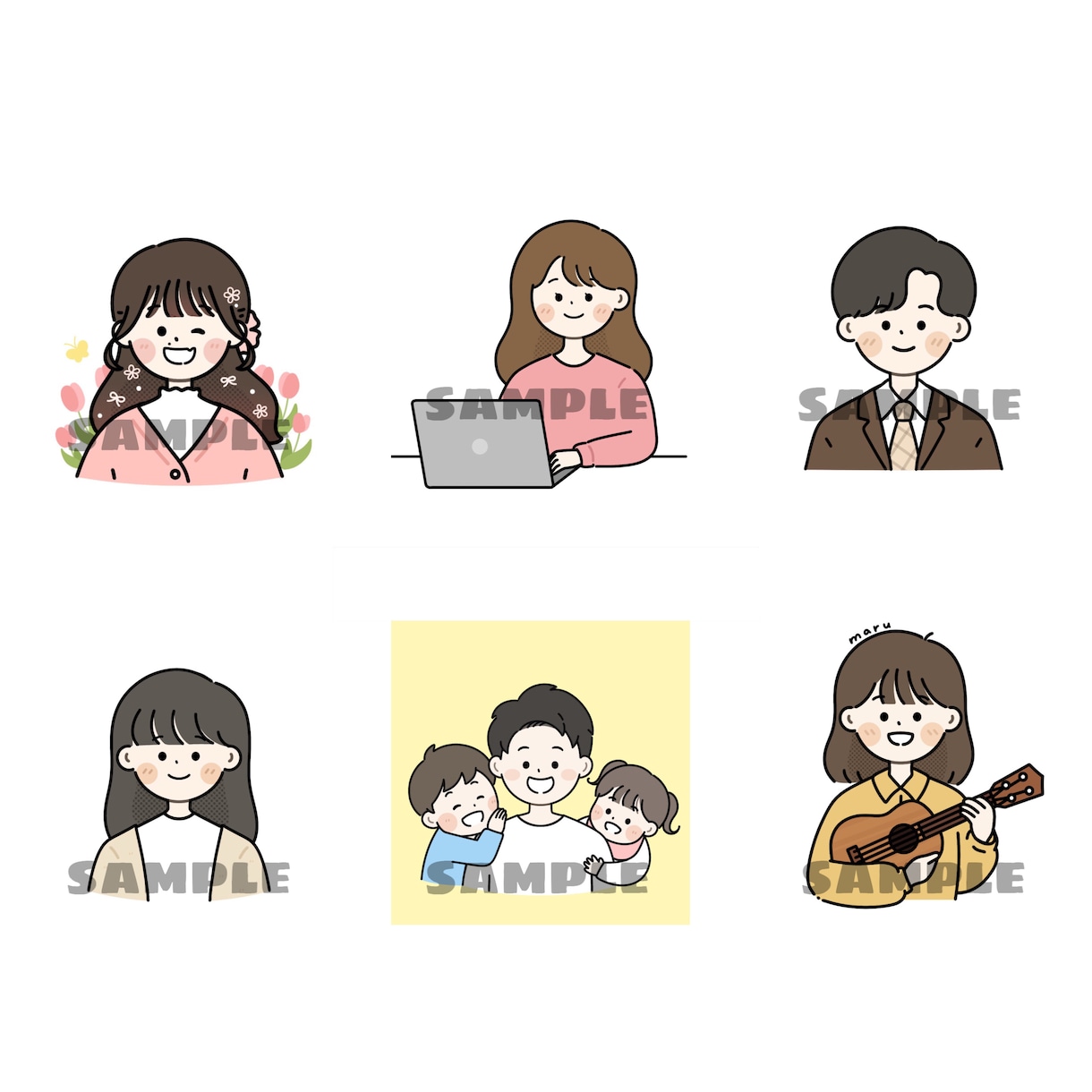 シンプル♡かわいいゆるっとしたアイコン描きます シンプルで柔らかい印象のイラストはいかがですか？ イメージ7