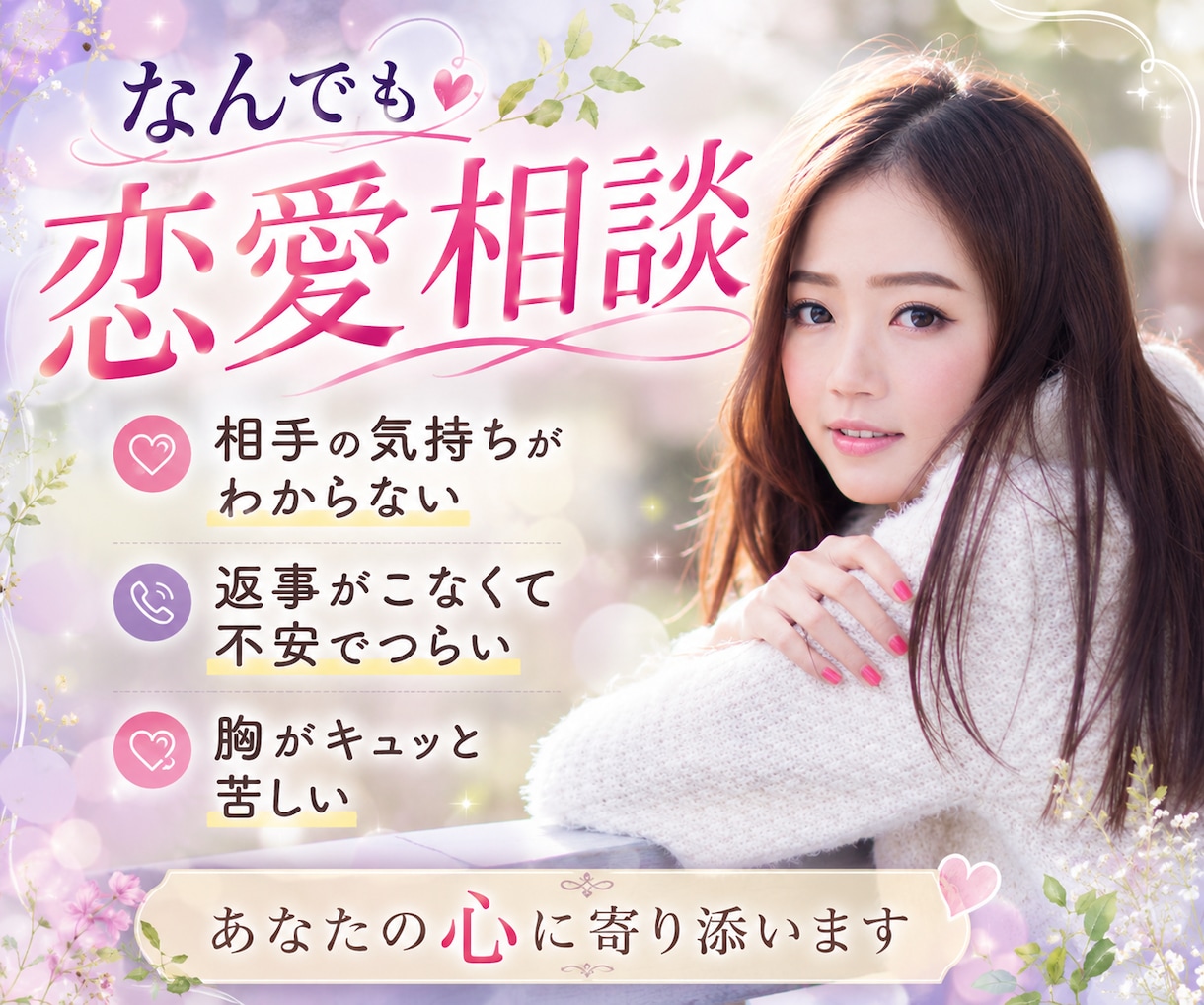 沼からの脱出❤️失恋･復縁･不倫⭐️優しく聞きます 実らない12年愛を経て、今は結婚して幸せな私が寄り添います♡ イメージ1