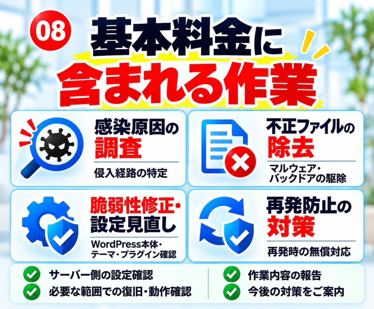 不正アクセスされたサーバー・サイト完全復活させます 【再発時は無償対応】バックアップなしでもご相談ください イメージ8