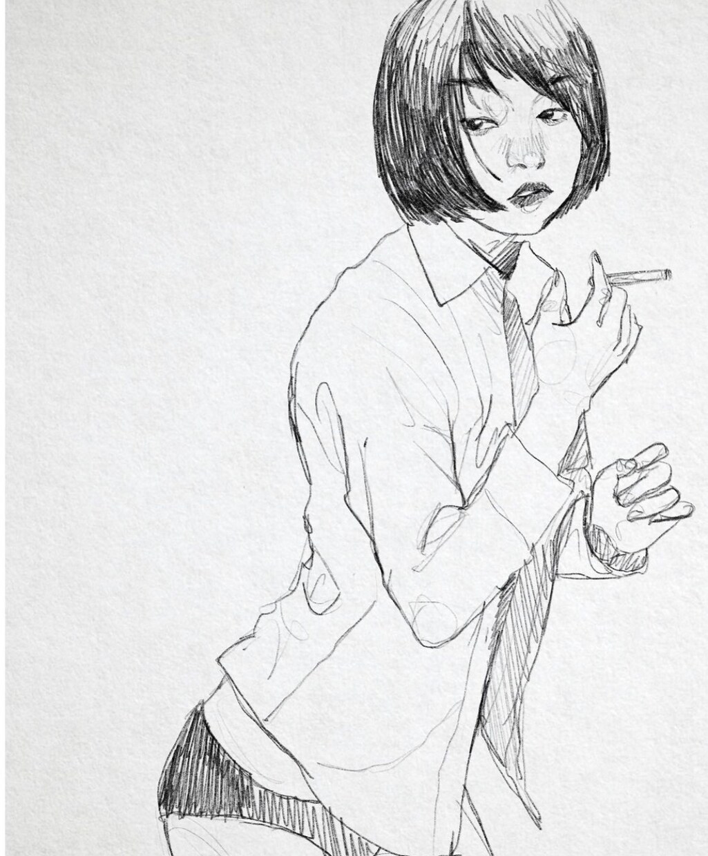 リクエストに応じて、人物を描きます モノクロで雰囲気のある、お洒落なイラストです。 イメージ6
