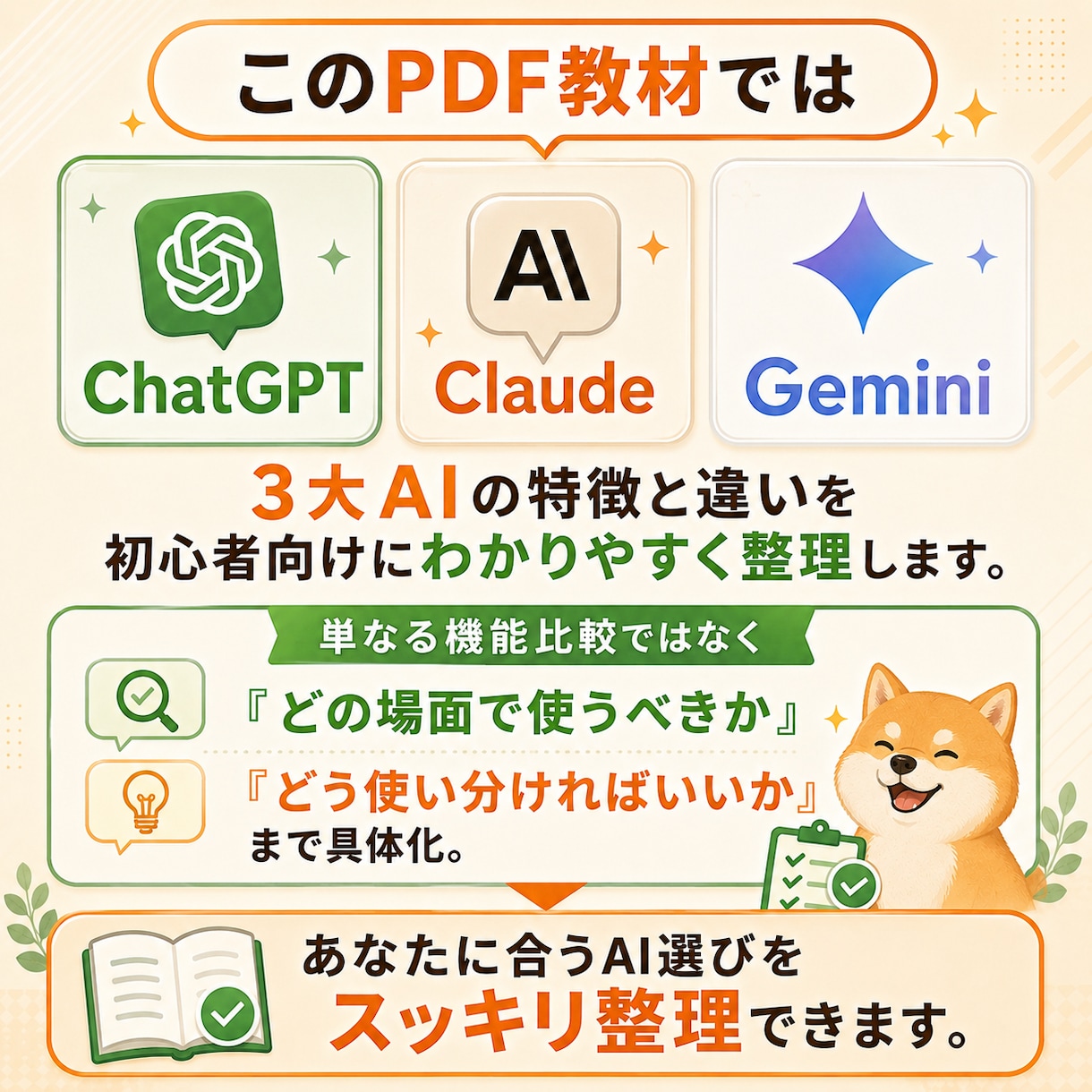 あなたに合うAIツールを選びます ChatGPT・Claude・Geminiを目的別に比較 イメージ5