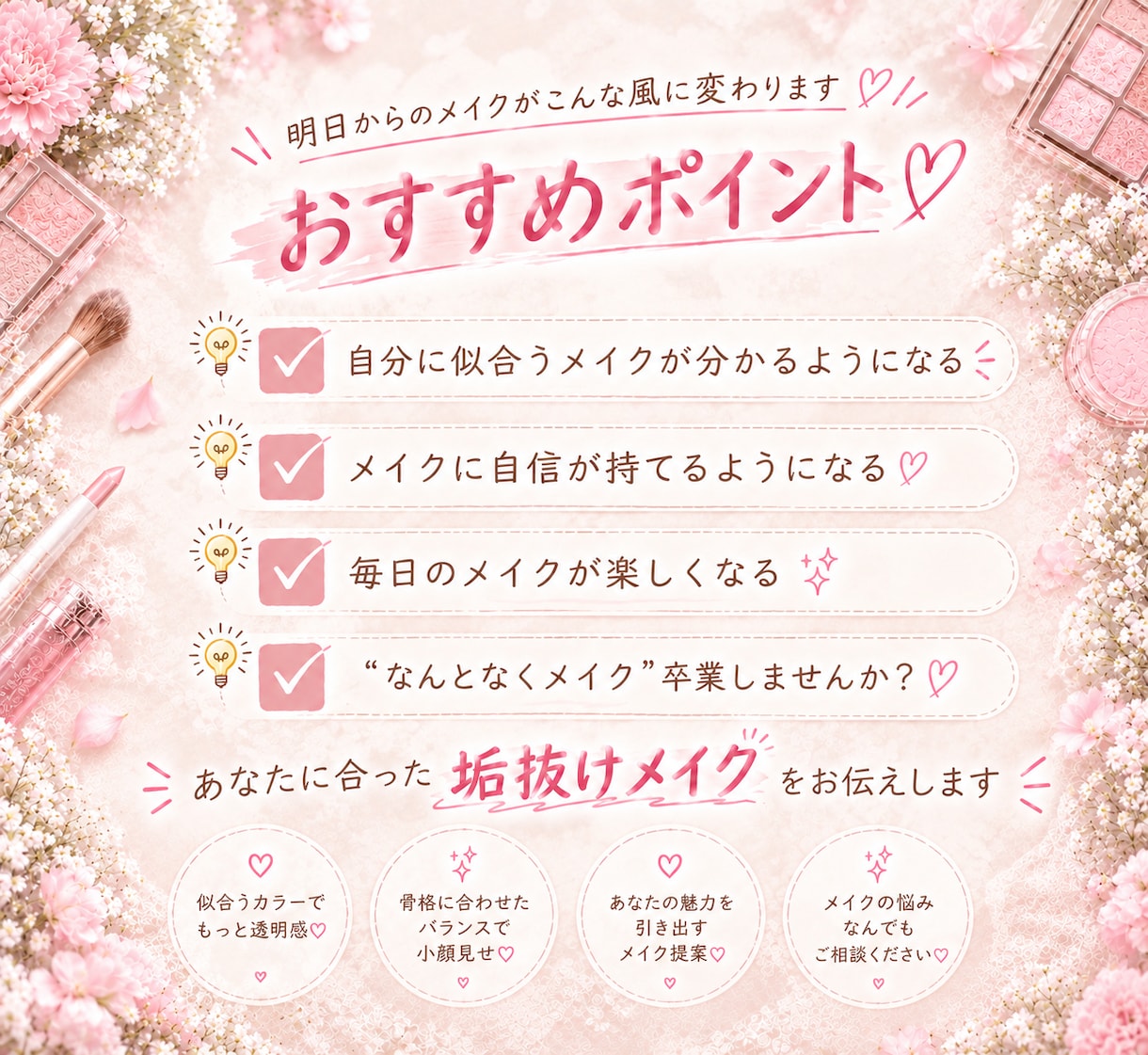 メイク診断｜元美容部員が垢抜けメイク提案します 実績19,000名の元美容部員が丁寧にサポート イメージ4