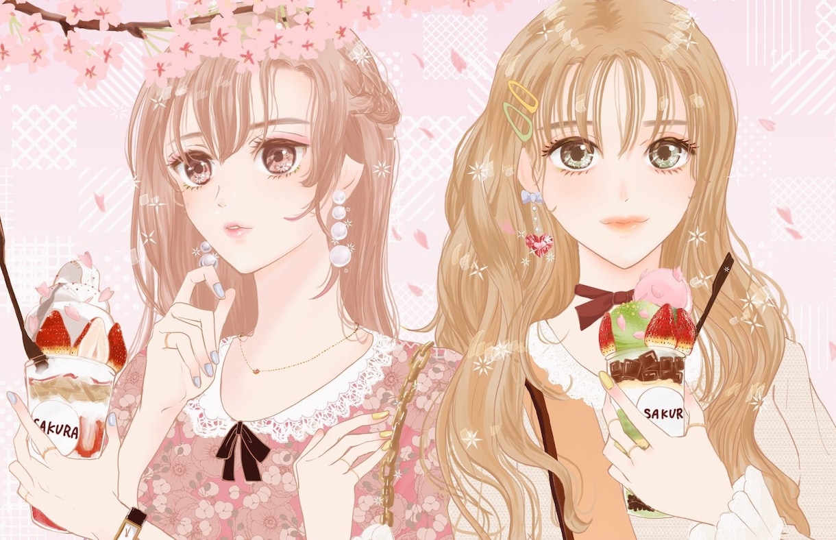 可愛い女の子のイラスト制作いたします 心が明るくなるような可愛い女の子のイラスト制作承ります！ イメージ2