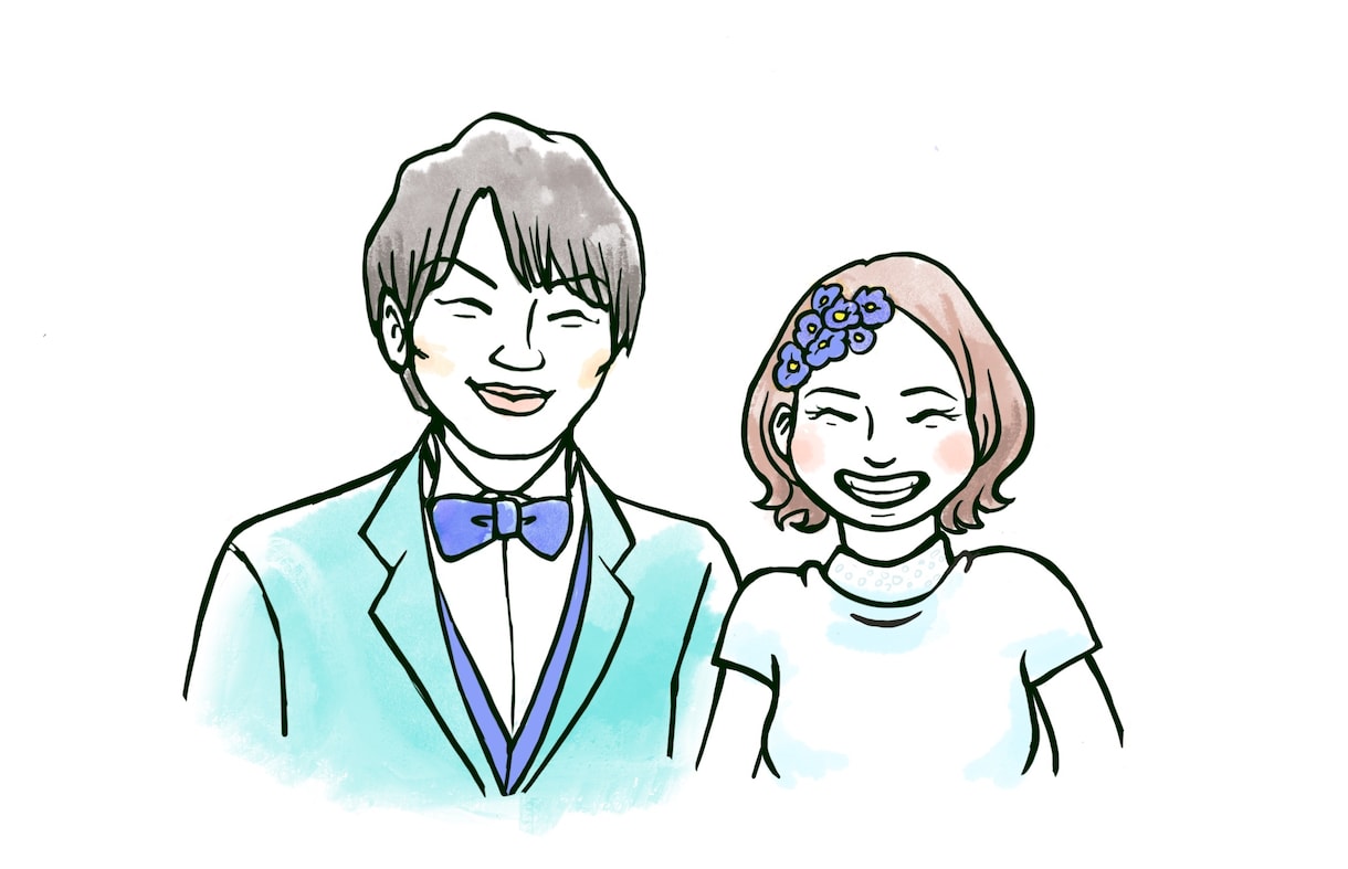 結婚式用の似顔絵描きます お二人の素敵なところ、全部そのままイラストにします。 イメージ2