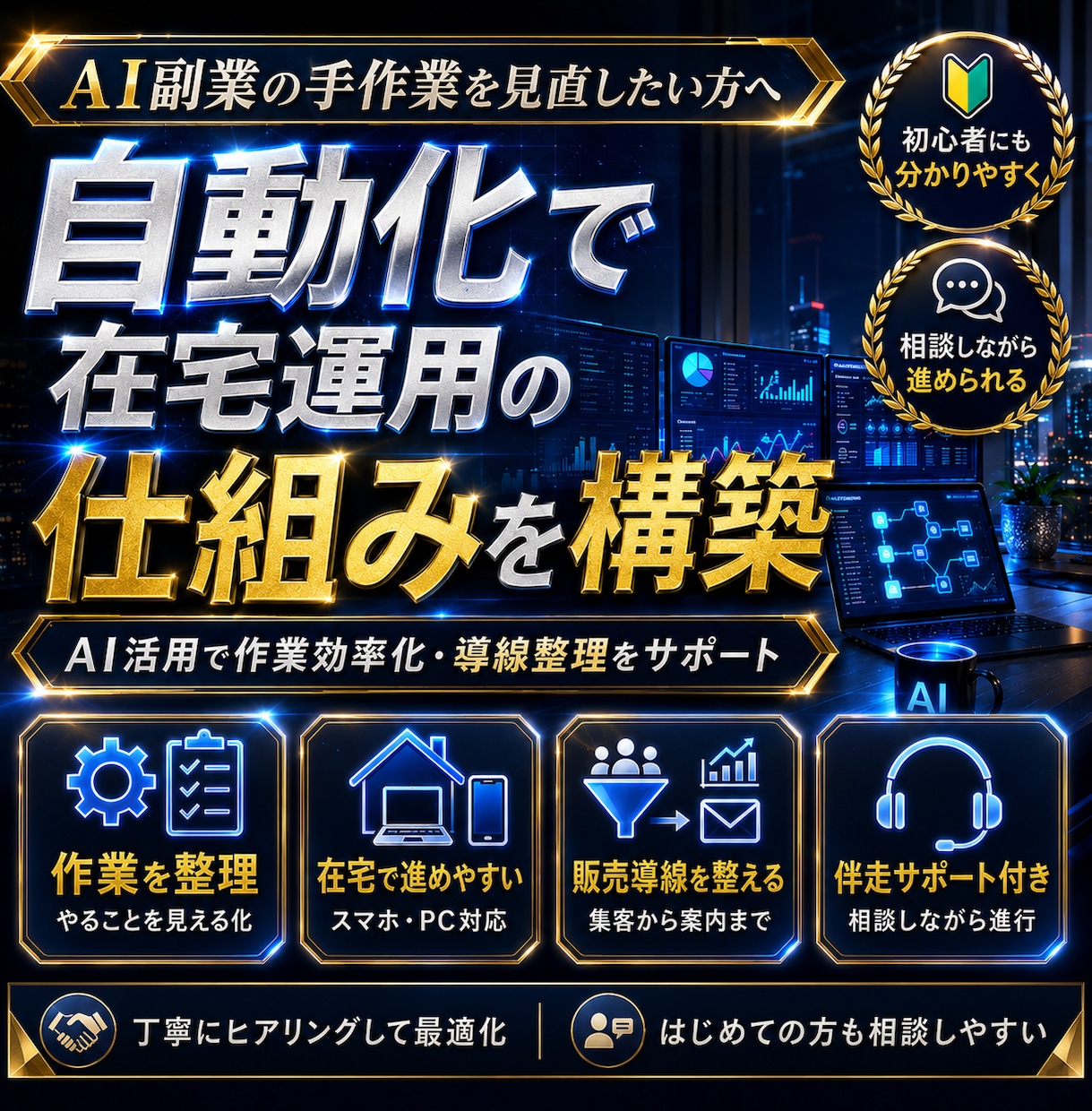労働を卒業！自動化で在宅起業の仕組み構築します 脱！労働今日からあなたも自由を！副業初心者/おすすめ/スマホ イメージ1