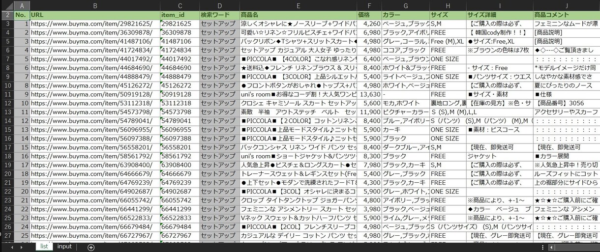 BUYMAスクレイピング代行します BUYMAの商品データを抽出代行します！ イメージ2
