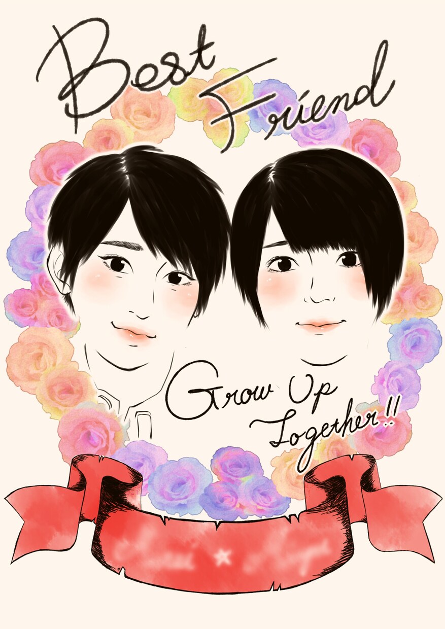 レトロでおしゃれな似顔絵描きます 結婚式のウェルカムボード、似顔絵プレゼント等お探しの方 イメージ2