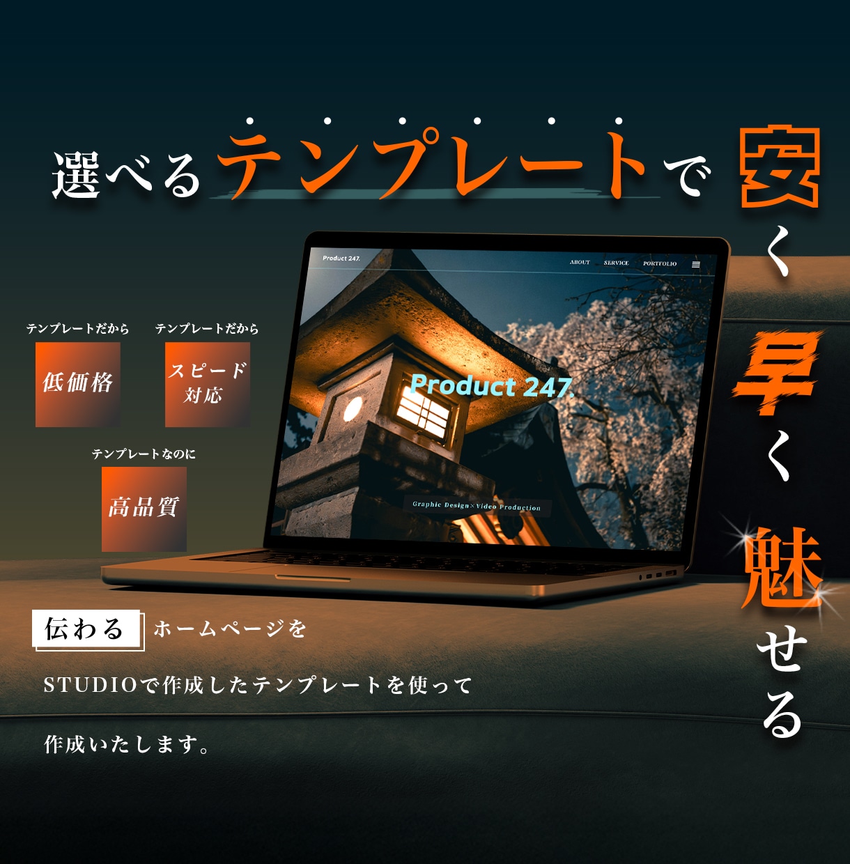 安く！早く！魅せる！ホームページを作成します 低コスト、スムーズなやり取り、伝わるデザイン！を求める方へ。 イメージ1