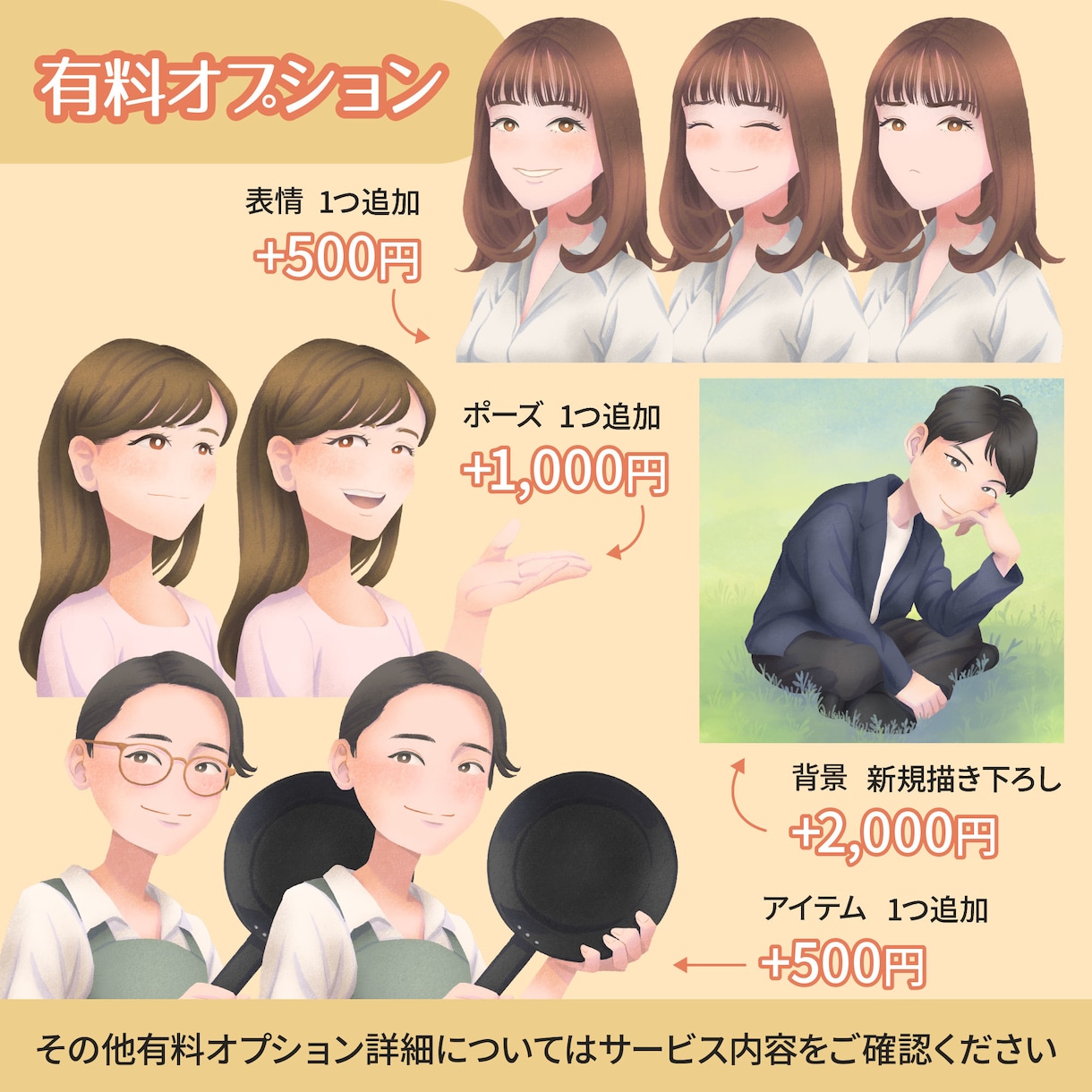 商用可！ふんわりした個性的な似顔絵をお描きします 名刺やアイコンに最適！独特なイラストで印象◎ イメージ3