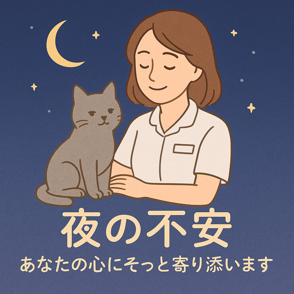 夜中にふと不安になるあなたへ、話し相手になります 「“大丈夫なふり”に疲れた心、そっと受け止めます」 イメージ1