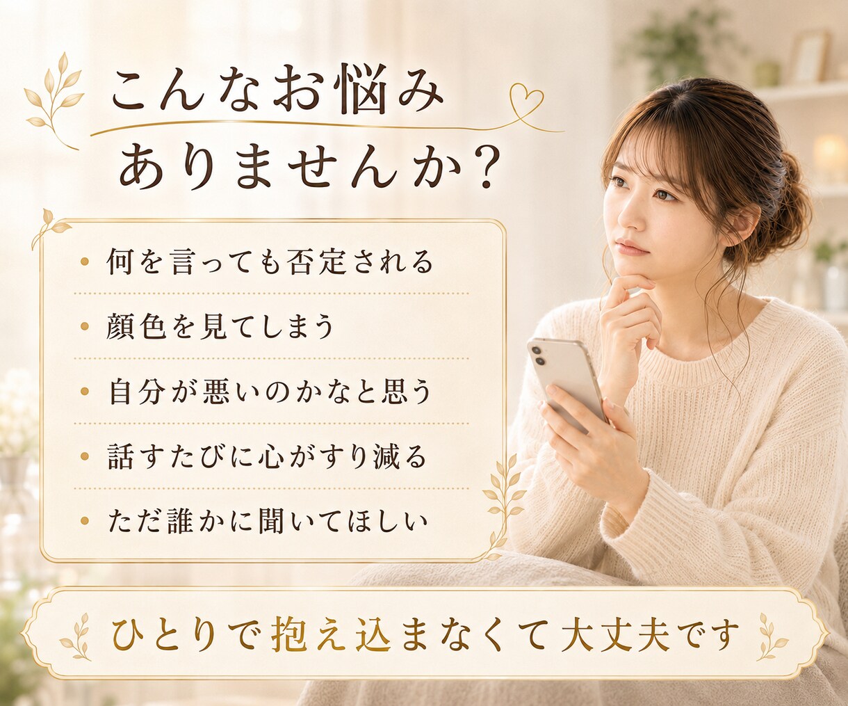 夫婦のつらい関係を3日間一緒に整理します 責められる毎日に疲れたあなたの気持ちを受け止めます イメージ2