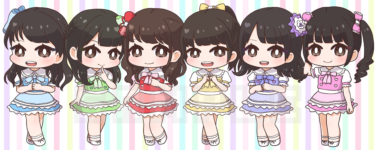 かわいいデフォルメのイラスト描きます アイドルや自分のキャラをかわいいちびキャラにしませんか？ イメージ2