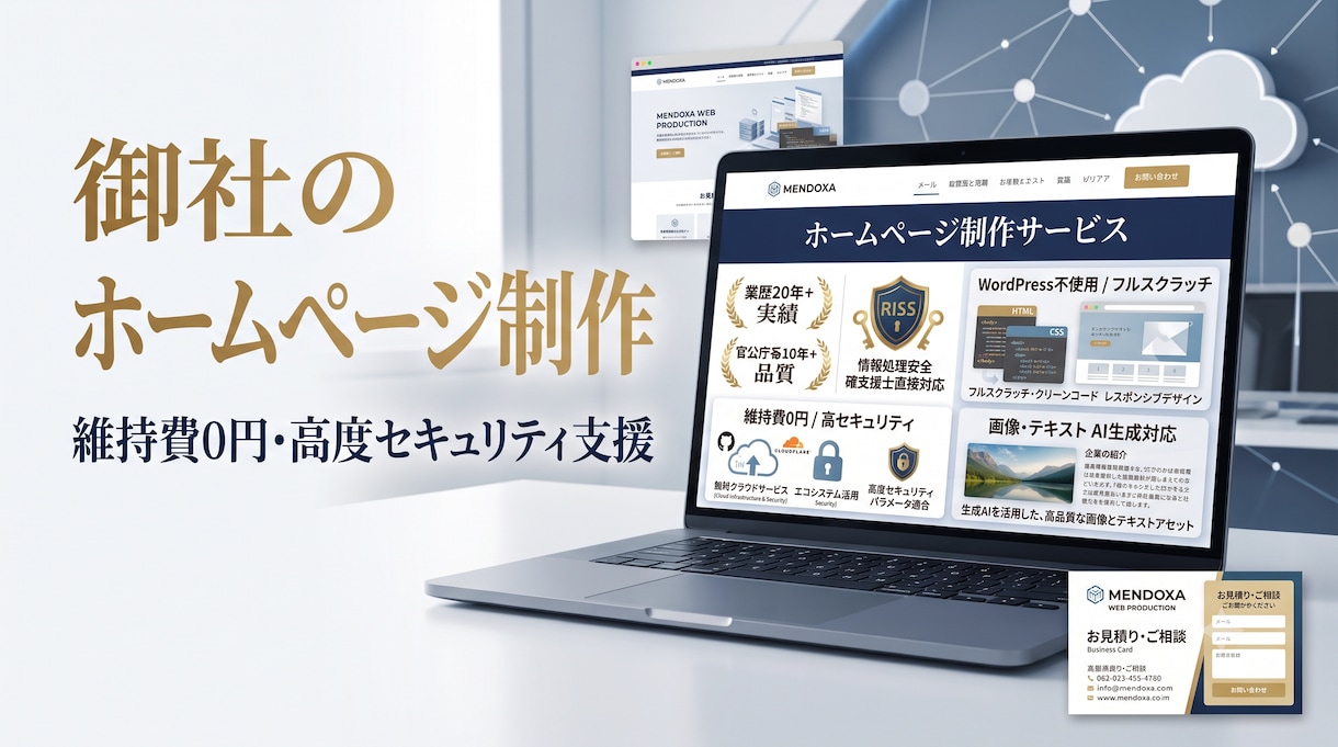 頼れる国家資格者！維持費0円の安全なHP制作します WordPress不使用！業歴20年のプロが強固なHPを構築 イメージ1