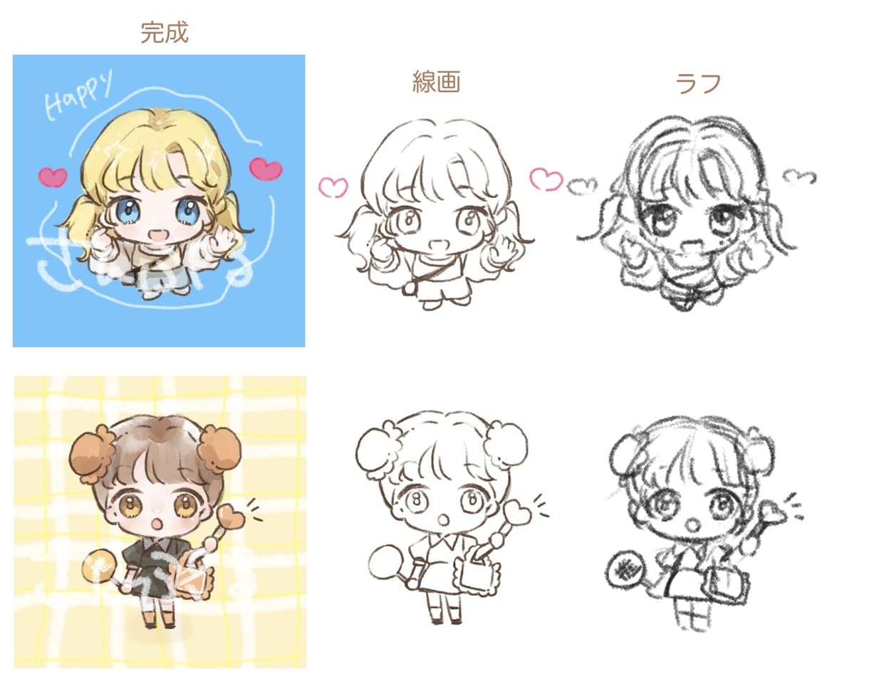 SDキャラ、ミニキャライラスト制作します 商用利用可！グッズやアイコンに♪ イメージ2