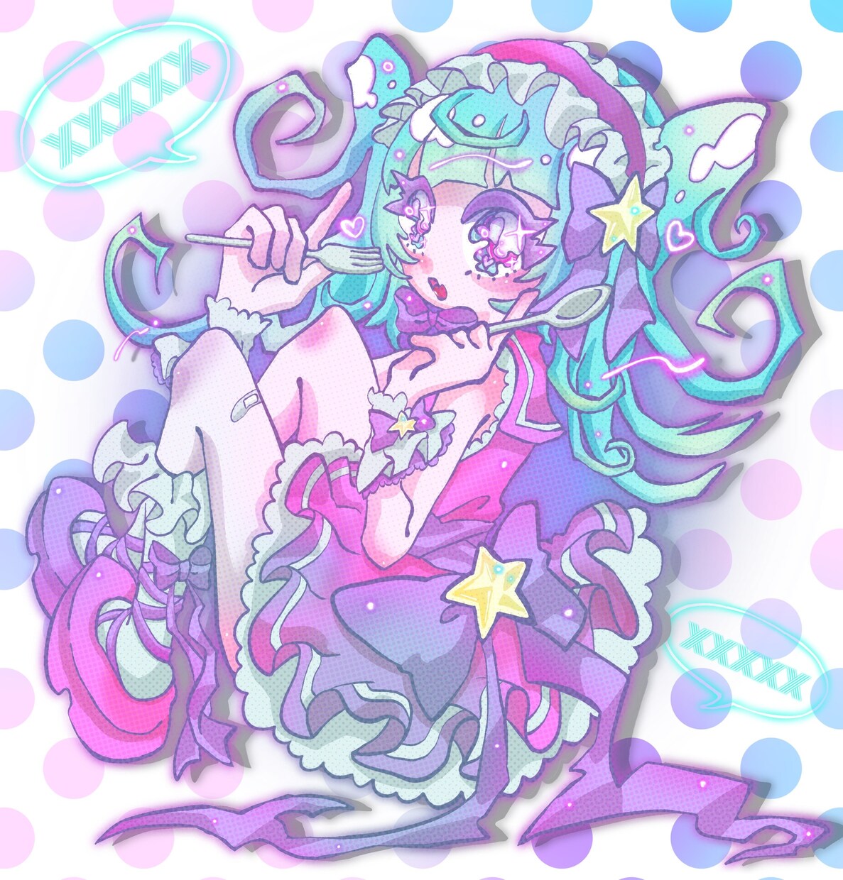 ポップで可愛いイラストを描きます アイドル,コンカフェ,Vtuber,キャラデザ等 イメージ1