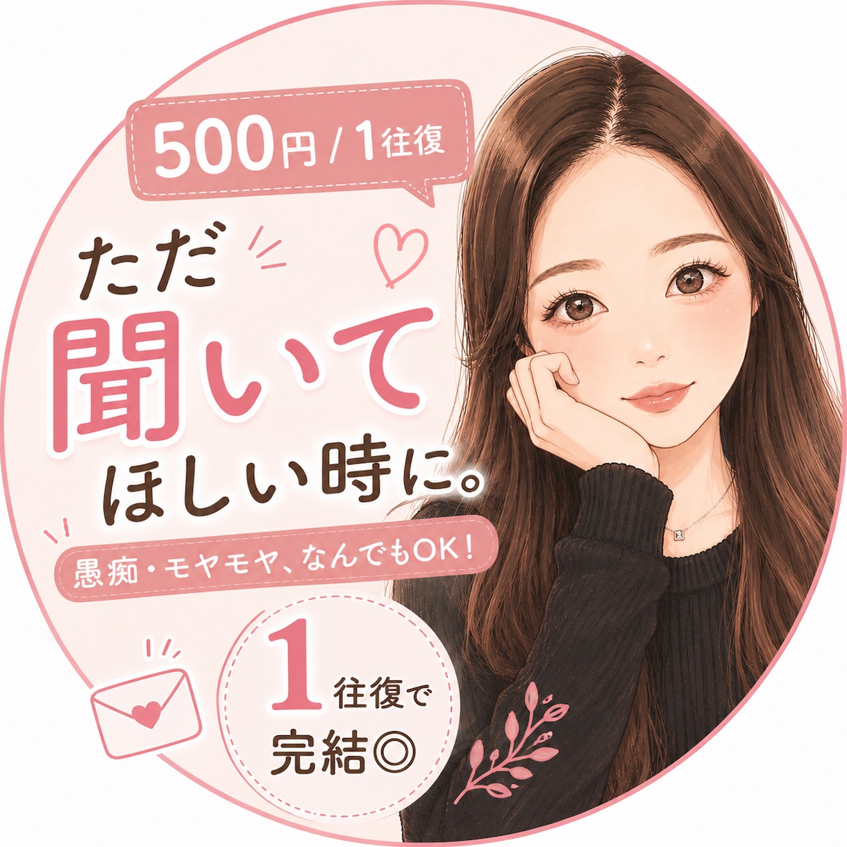 ワンコイン1往復で完結！あなたのお話ききます じっくり話聞いてほしい人、しっかり回答ほしい人におすすめ♪ イメージ1