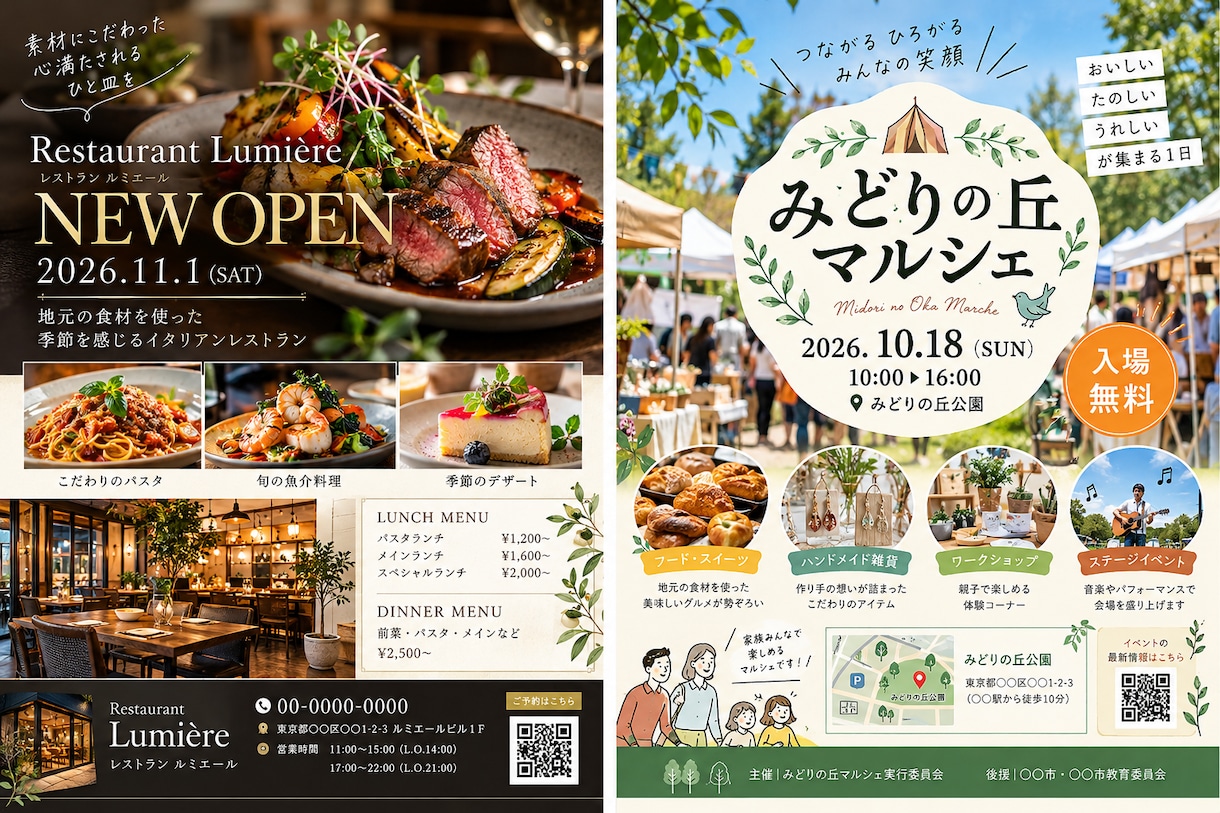 お店や会社のチラシをプロ仕様で制作します 飲食店・企業など幅広く対応！修正2回無料・最短3日納品 イメージ2
