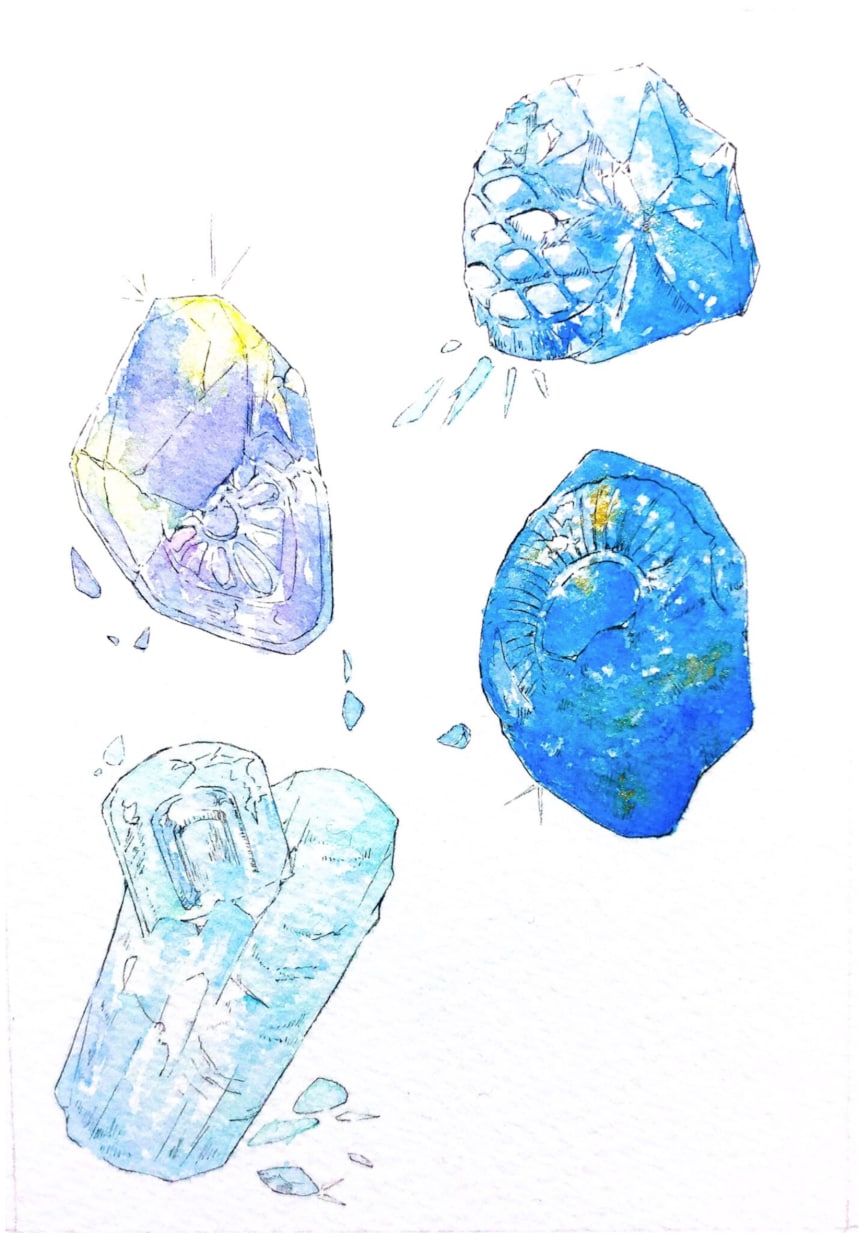 青い絵を描きます 青を基調にしたイラストを描きます。小説、詩、音楽の表紙絵など イメージ4