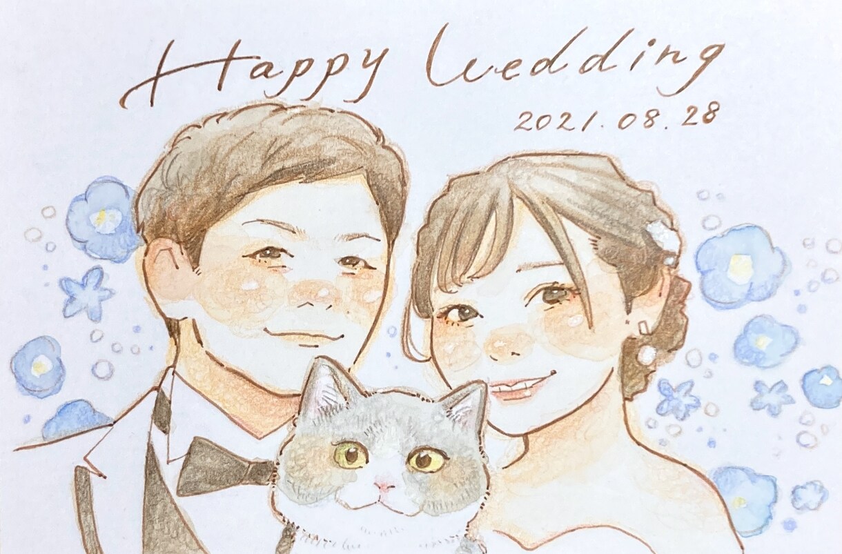 小さいサイズはこちら！かわいい似顔絵お描きします 小さくてかわいいサイズ。送料無料です！ イメージ8