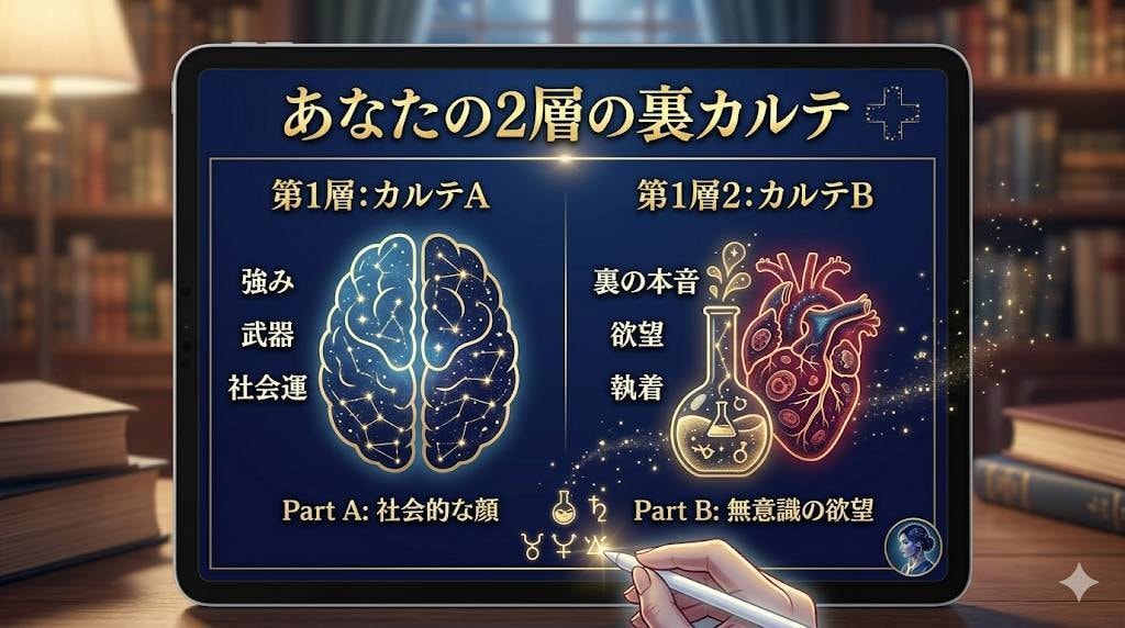 あなたの表の顔と裏の欲望2層の裏カルテを作ります 綺麗事なし！四柱推命×占星術で導きます！ イメージ2