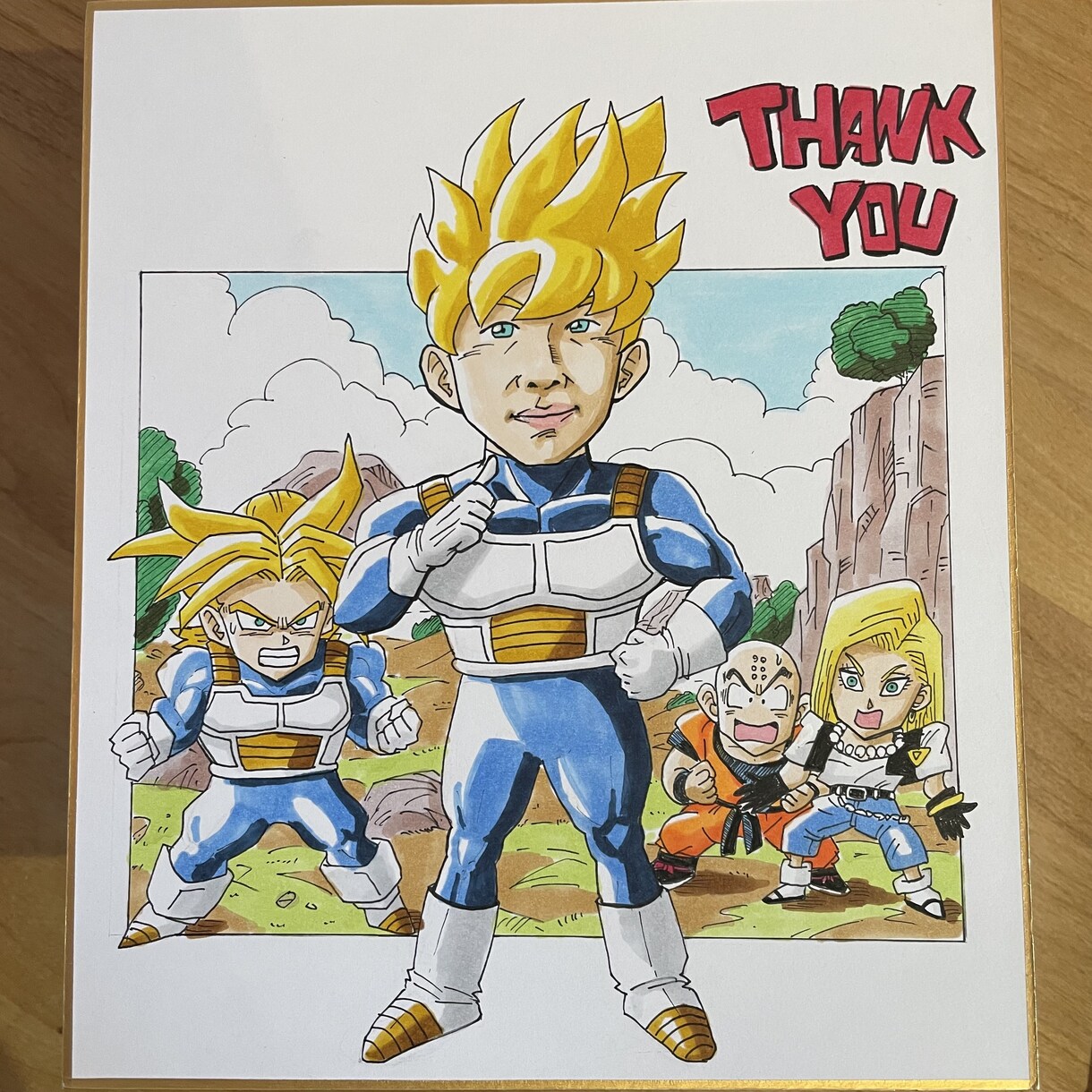 アニメ風で世界にひとつの似顔絵イラスト作成します ドラゴンボール好きの方必見！これであなたもZ戦士！ イメージ4
