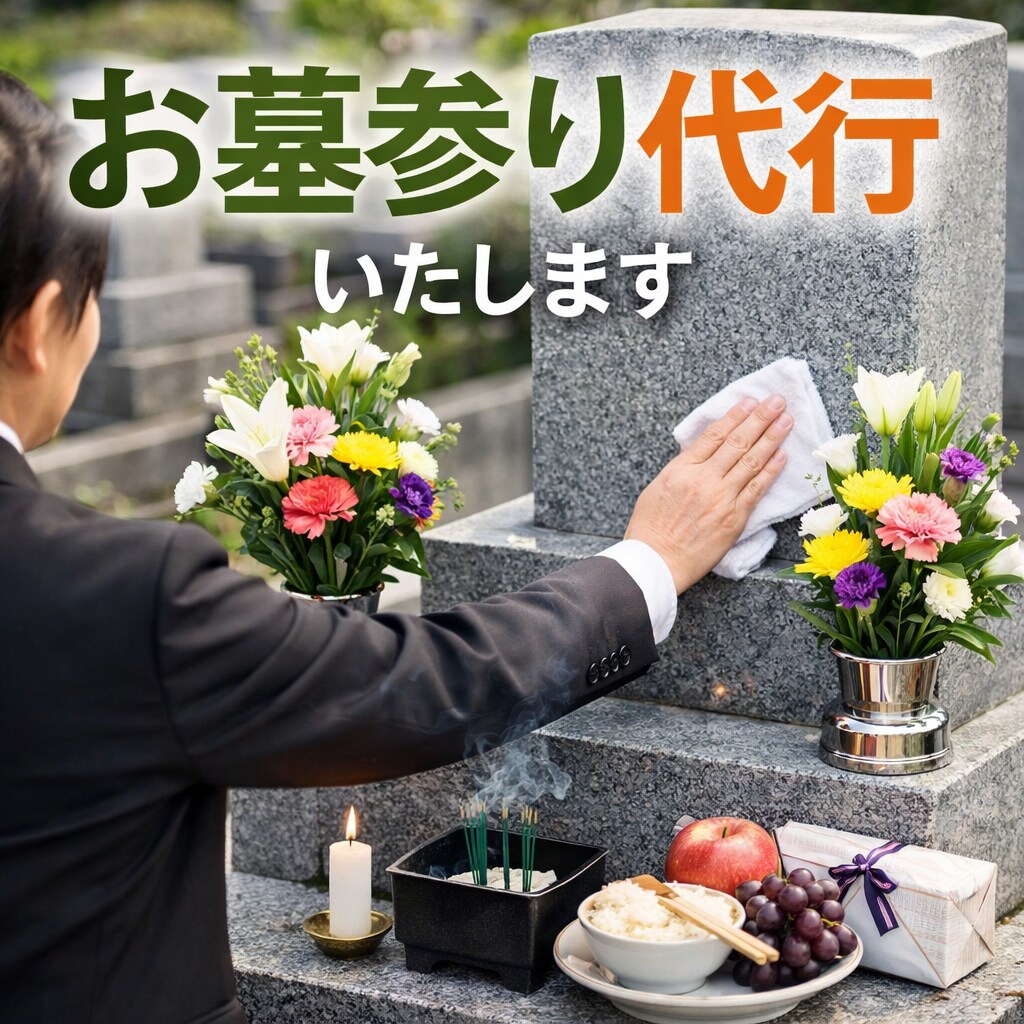お墓参り代行　山口県（その他相談可）代行します お墓参り代行承ります。心を込めてお墓参り致します。 イメージ1