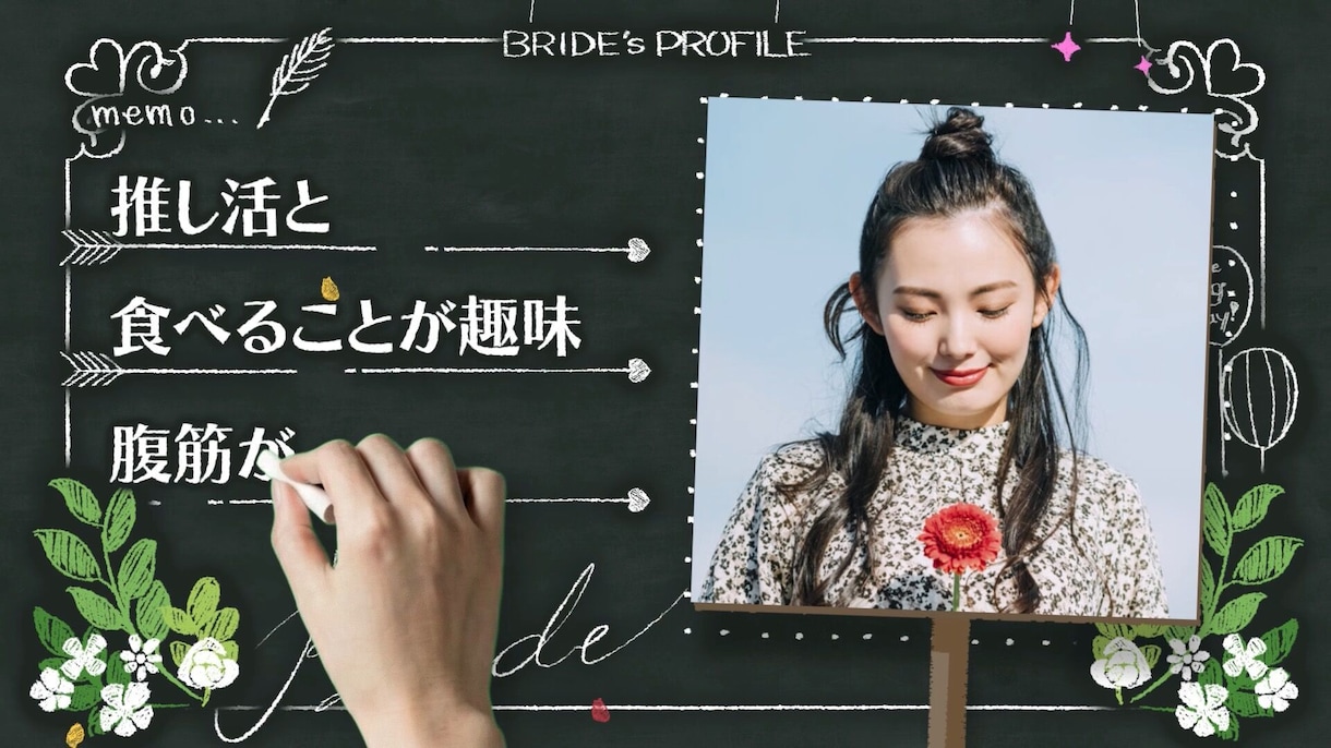 ウェルカムボード風オープニングムービー作ります アニメーションが楽しい♪おしゃれで可愛い結婚式ムービー！ イメージ9