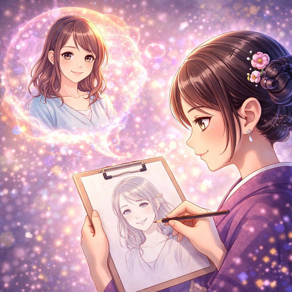 霊能師がオーラ・チャクラを霊視。似顔絵を描きます SNSなどに使えるアイコン。あなたの元気な笑顔で開運 イメージ3