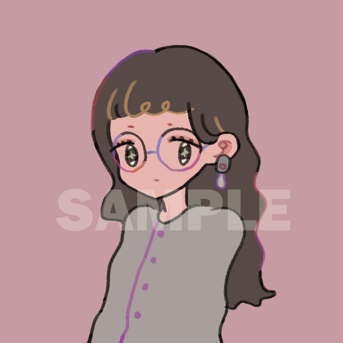 SNSアイコンに使える人物イラスト描きます SNSなどのアイコンに使える、シンプルおしゃれなイラスト。 イメージ3
